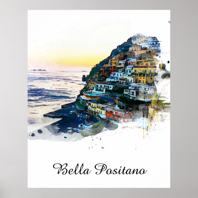 *~* Bella Positano Italienische AP12 Italien Amalf Poster (Vorne)