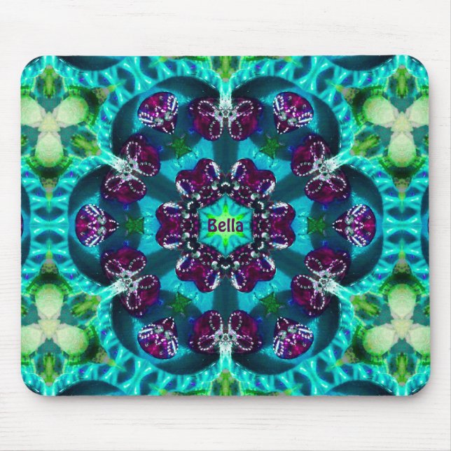 BELLA ~ Sweet Glittery Pattern ~ Personalisiert Mousepad (Vorne)