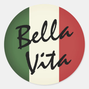 Bella Vita Aufkleber für die italienische Flagge