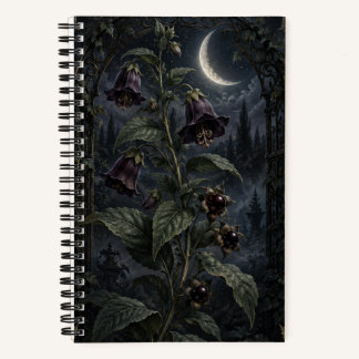 Belladonna-Mondgarten-Gotisches-Botanik-Notizbuch Notizbuch