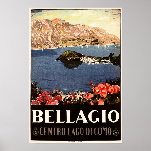 BELLAGIO Comer See ITALIEN Vintag Italienische Rei Poster (Vorne)