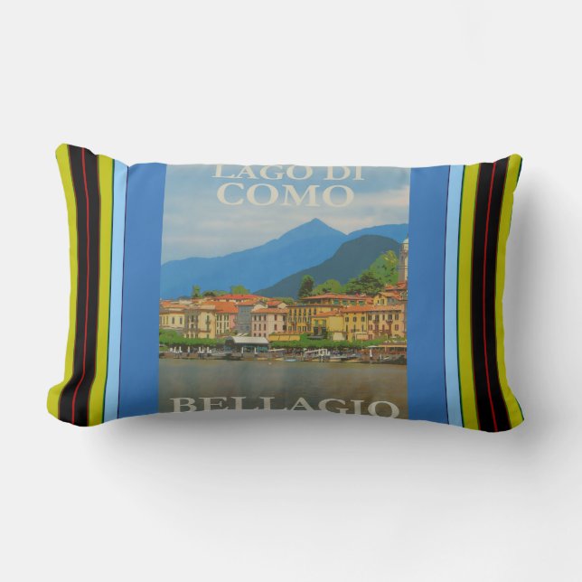 Bellagio Italien Poster Lumbar Pillow Lendenkissen (Vorderseite)