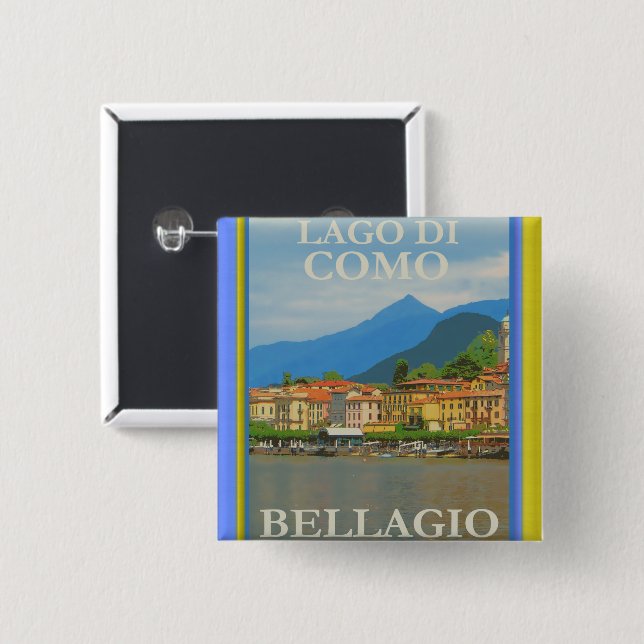Bellagio Italy Poster Button (Vorne & Hinten)