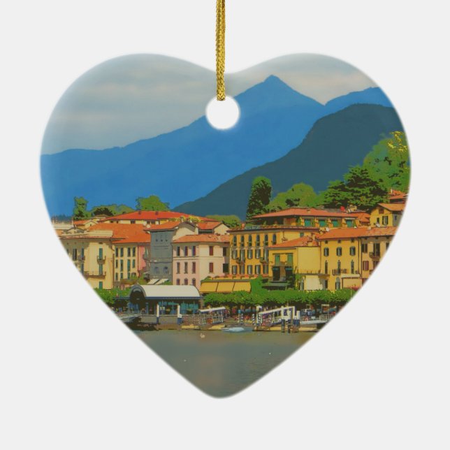 Bellagio Italy Poster Keramik Ornament (Hinten)