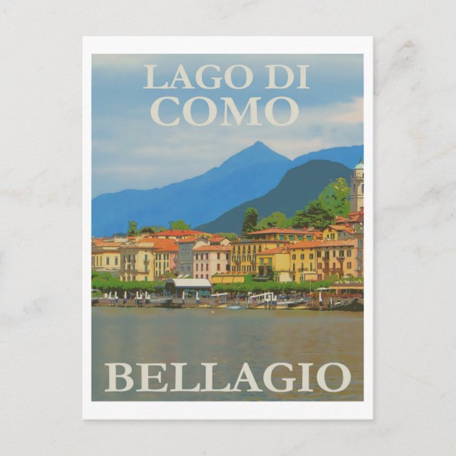 Bellagio Italy Poster Postkarte (Vorderseite)