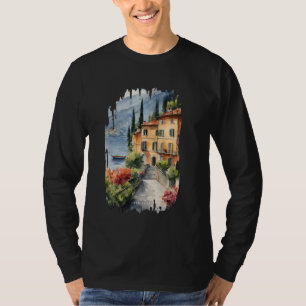 Bellagio Lago Como Vintages Malereien T-Shirt