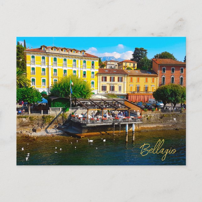 Bellagio Lombardy Lake Como Italien Wasserfront Postkarte (Vorderseite)