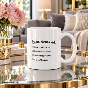 Bellauschen Sie Den Briefträger, Dann Graben Und E Kaffeetasse
