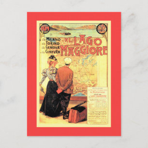Belle époque 1899 Italienisches Bahnposter Postkarte