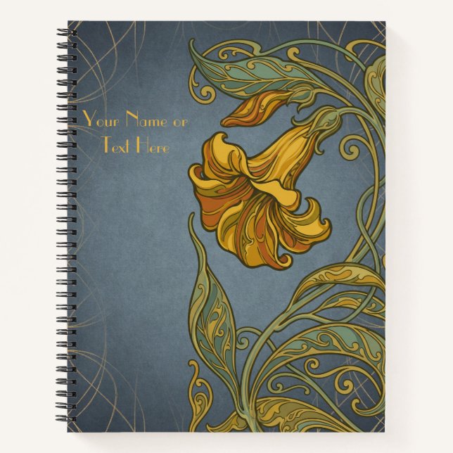 Belle Époque Botanicals: Art Nouveau Allamanda Notizbuch (Vorderseite)