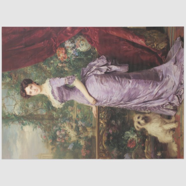 BELLE ÉPOQUE ENGLISH GARDEN Portrait Art Seidenpapier (Vorderseite)