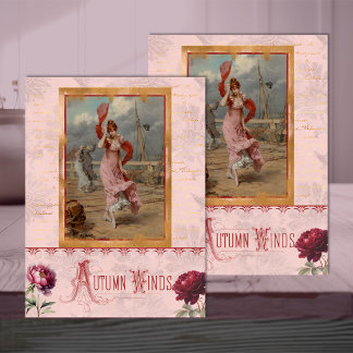 Belle-Époque-Frau in rosa Dekorative Servietten Seidenpapier