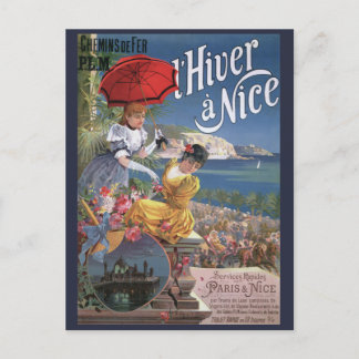 Belle Epoque Nice Winterreise-Poster Postkarte