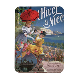Belle Epoque Nizza Winter Reiseplakat Magnet