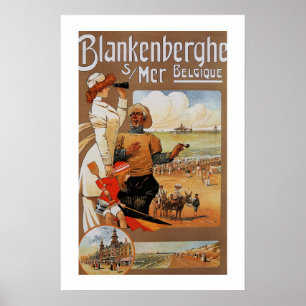 Belle Epoque Sommerstrand Reisen Blankenberge Poster