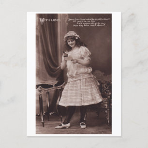 Belle Epoque Woman Romantische Vintage Postkarte