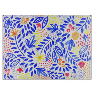 Belle Floral Glass Chopping Board Schneidebrett