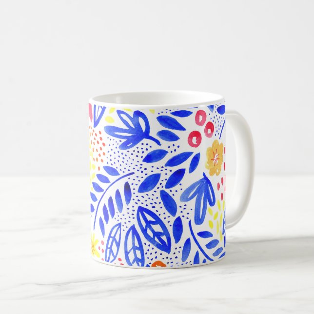 Belle Floral Watercolor Tasse (VorderseiteRechts)