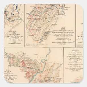 Belle Grove Schlacht Quadratischer Aufkleber