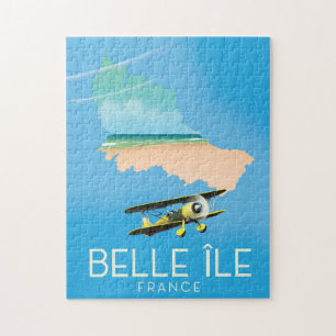 Belle Île, Frankreich Reiseplakat-Druck. Puzzle