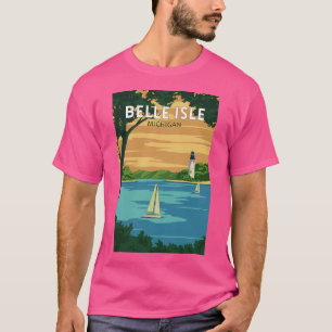 Belle Isle Michigan Vintage Kunst, Dichtung und Mu T-Shirt