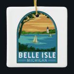 Belle Isle Park Michigan Vintage Kunst, Dichtung u Keramikornament<br><div class="desc">Belle Isle Vektorgrafik Design. Belle Isle Park,  auch bekannt als Belle Isle,  ist ein 982 Hektar großer Inselpark in Detroit,  Michigan,  der im späten 19. Jahrhundert entwickelt wurde.</div>