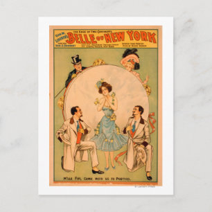 "Belle of New York" Musical-Theater-Plakat Postkarte