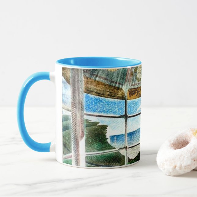 Belle Tout Lighthouse Beach Head Tasse (Mit Donut)