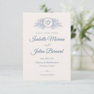 Bellefontaine – Französisch Blau Hochzeit Save the Date