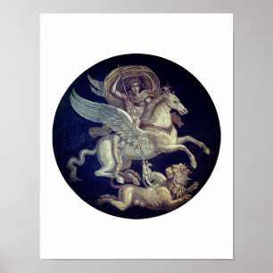 Bellerophon auf Pegasus Poster