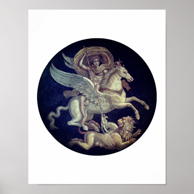 Bellerophon auf Pegasus Poster (Vorne)