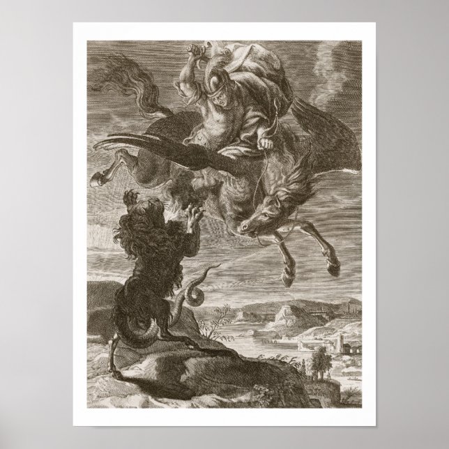 Bellerophon kämpft gegen die Chimera, 1731 (Gravie Poster (Vorne)