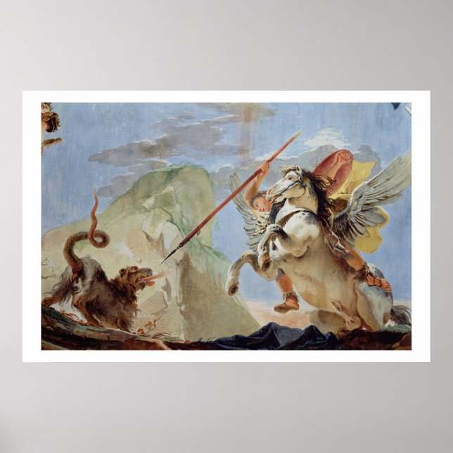 Bellerophon, Pegasus reitend, Chimera spielen, Poster (Vorne)