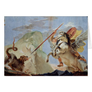 Bellerophon, reitenpegasus, die Chimären tötend,