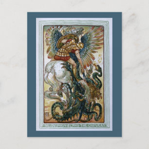 Bellerophon spielt Chimera Postkarte