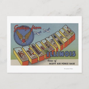 Belleville, Illinois - Große Briefmarkenszenen Postkarte