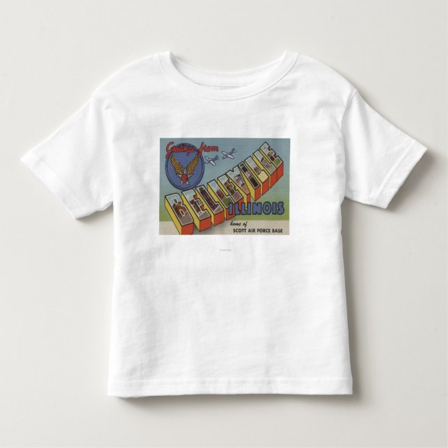 Belleville, Illinois - große Buchstabe-Szenen Kleinkind T-shirt (Vorderseite)