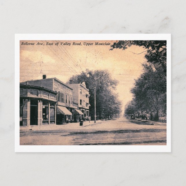 Bellevue Ave. & Valley Rd., Montclair NJ Vintag Postkarte (Vorderseite)