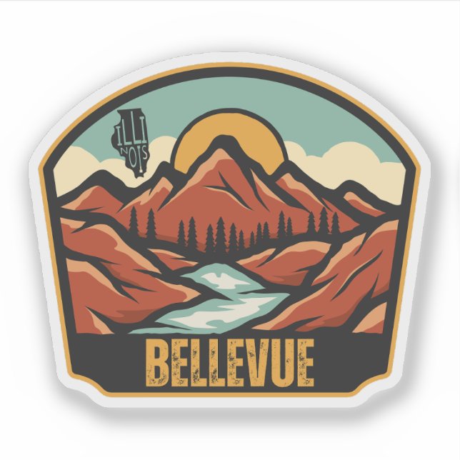 Bellevue, Illinois Aufkleber (Vorderseite)