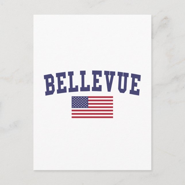 Bellevue NE US Flag Postkarte (Vorderseite)