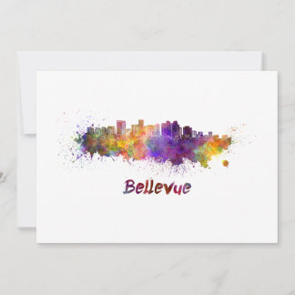 Bellevue skyline im Watercolor
