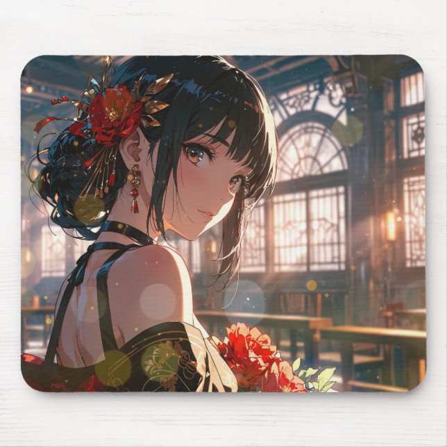 Belleza en rojo mousepad (Vorne)