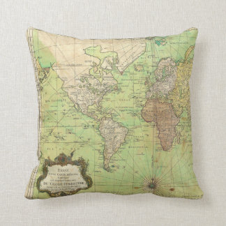 Bellin Seediagramm 1778 oder Karte der Welt Kissen