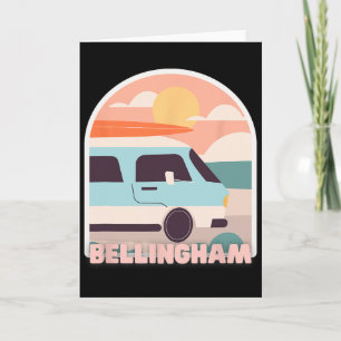 Bellingham Beach Retro Pastellfarben Sonne Und Sur Karte
