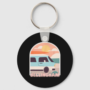 Bellingham Beach Retro Pastellfarben Sonne Und Sur Schlüsselanhänger