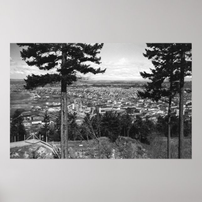 Bellingham, WA Town View von Sehome Hill Poster (Vorne)