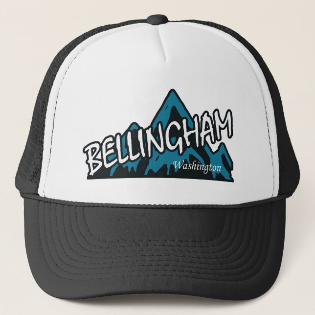 Bellingham Washington Berge Truckerkappe (Vorderseite)