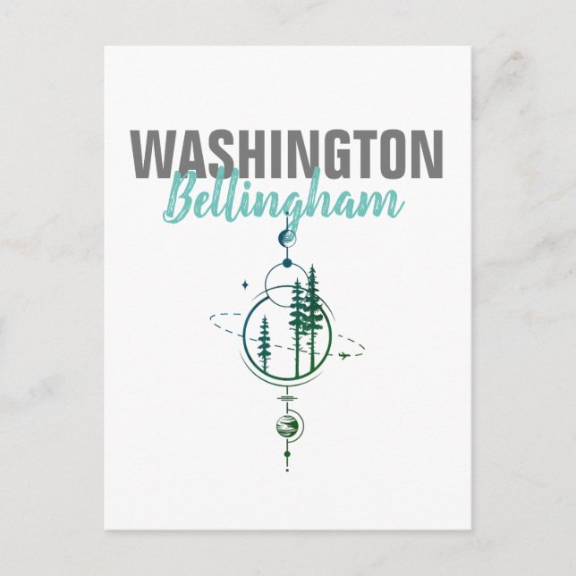 Bellingham Washington Geometric Trees Postkarte (Vorderseite)