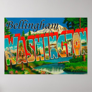 Bellingham, Washington - große Buchstabe-Szenen Poster