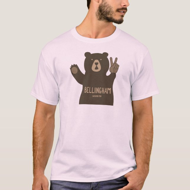 Bellingham Washington Peace Bear T-Shirt (Vorderseite)